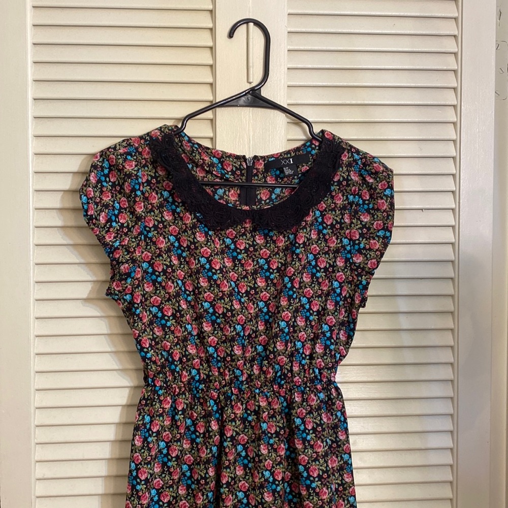 XXI Black floral dress.